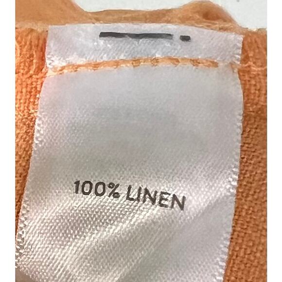 J. JILL Love Linen Orange Semi Elastic Waist Wide Leg Casual Everyday Pants Sz M - Picture 8 of 8